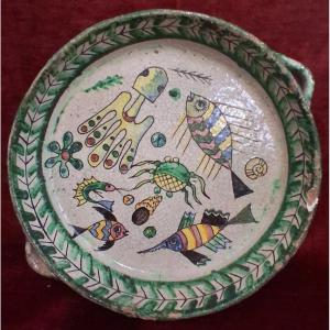 CENTROTAVOLA IN MAIOLICA DIPINTA - VIETRI - primi '900