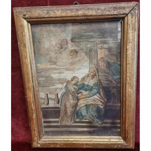 QUADRO - RICAMO A FILO - SECONDA META DEL XVIII SECOLO - MANIFATTURA SUD ITALIA