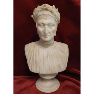 SCULTURA IN ALABASTRO raffigurante DANTE ALIGHIERI - manifattura italiana XIX secolo