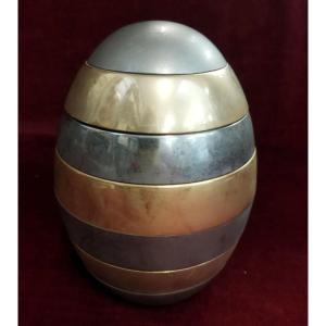 UOVO IN METALLO 7 pezzi - TOMMASO BARBI - anni '70