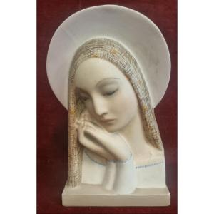 SCULTURA IN CERAMICA - MADONNA - IGNI TORINO - ANNI '30 ART DECO