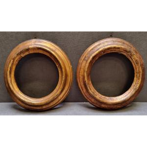 COPPIA CORNICI IN LEGNO INTAGLIATO E ARGENTATO - Primi '700 - SUD ITALIA