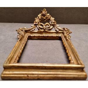 PICCOLA CORNICE IN LEGNO INTAGLIATO E ARGENTATO - ROMA ITALIA - PRIMI '700