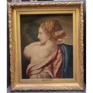 ARAZZO FIGURA MARIA MADDALENA - TRASFIGURAZIONE DI RAFFAELO SANZIO - prima metà del XIX secolo