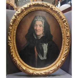 OLIO SU TELA - RITRATTO DONNA - FRANCIA, prima metà XVIII secolo