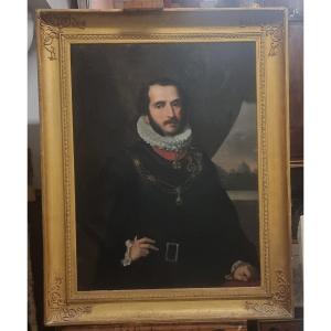 OLIO SU TELA - RITRATTO GUARDIA NOBILE PAPALE - Prima metà dell'800