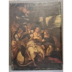 OLIO SU TELA - ALLEGORIA DEL'EUROPA, COPIA SEICENTESCA SCUOLA DEL VERONESE