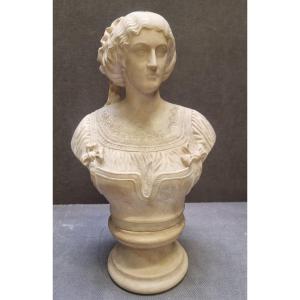 BUSTO DONNA IN MARMO STATUARIO - Metà '800
