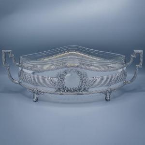 Crystal And Sterling Silver Planter 800/1000