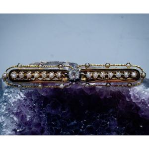 Napoleon III Barrette Brooch In 18 K Gold