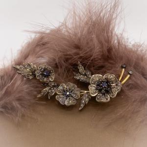 Trembleuse Brooch In Gold Silver Set With Diamonds And Sapphires