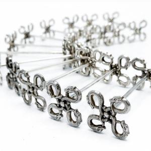 Series Of 12 Knife Holders In 834/1000 Sterling Silver
