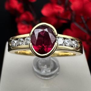 Vintage Ruby And Diamond Ring