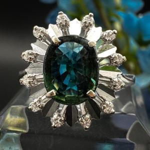 Sapphire “color Change” And Diamonds Ring
