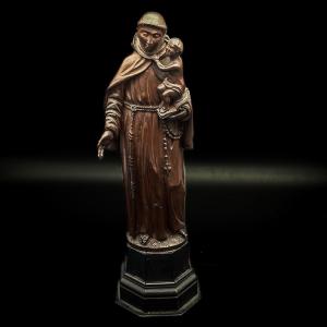 Saint Antoine, Boxwood Sculpture From The End Of The 18th Beginning 19th