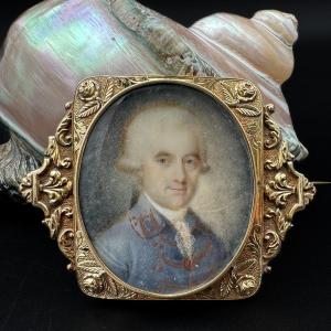 Brooch In 18 Carat Yellow Gold, 18th Miniature