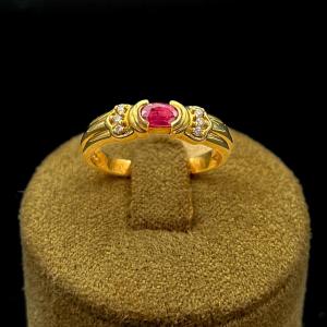 Ruby And Diamond Solitaire Ring