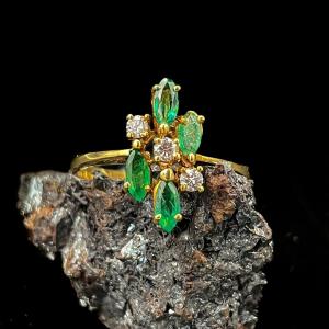 Emerald Marquise And Diamond Ring