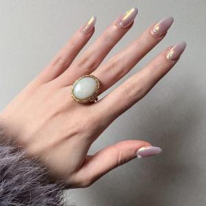 Gold Ring Set With A Very Beautiful Noble Opal.  