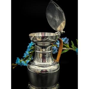Solid Silver Jug, Belgian Work, Late 19th Century Elegant Solid Silver Jug 8