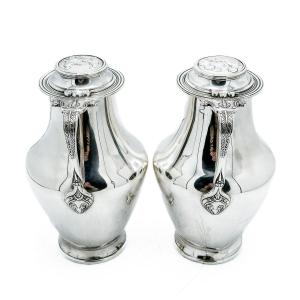 Pair Of Liturgical Ampullae In 950 Sterling Silver, Altenloh, Supplier To The Royal Court