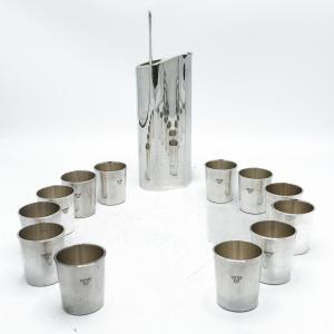 925 Sterling Silver Cocktail Set, Swedish Silversmith Borgila, 1969