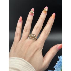 Antique Gold And Silver Ring Set With Rose-cut Diamonds, Circa 1760-1780