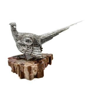 Male Pheasant In Sterling Silver – Dutch Work, Early 20th Century