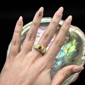 Vintage 18k Gold, Cabochon Sapphire And Diamond Ring – Circa 1980 Vintage Ring 1980
