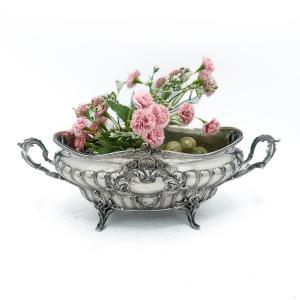 Rocaille Planter In Solid 800 Silver, Germany – Bruckmann & Söhne, Late 19th Century 