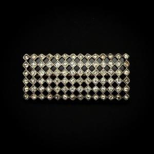 Rectangular Art Deco Brooch In 18-karat Gold And Silver, Set With Old-cut Diamonds 