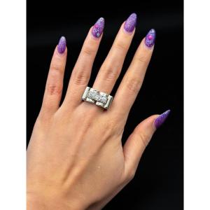 Art Deco "tank" Ring In 18-karat Gold And Diamonds. Description: Art Deco Ring