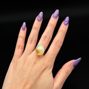 Vintage 18-carat Gold Ring Set With A 10.50-carat Ethiopian Opal 