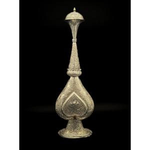 Persian Asparagus Stand In Solid Silver, Qajar Period, Late 19th Century  