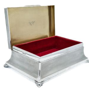 Garrard & Co London - Solid Silver Jewelry Box, Vermeil Interior, 1961