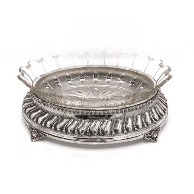 Cut Crystal And German Solid Silver Planter