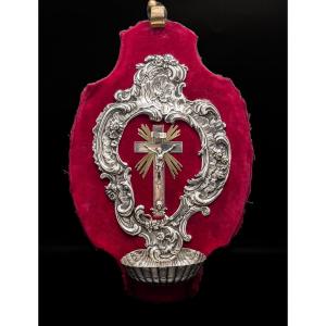 18th Century Holy Water Font In Sterling Silver