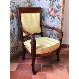 Mahogany Armchair Empire Period Pierre Marcion