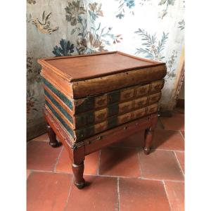 Les Mystères De Paris Commode Stool, 19th Century Restauration Period