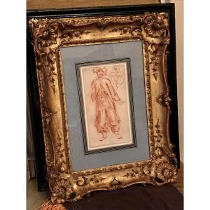 Turkish Sanguine Drawing By Charles Parrocel, Preparatory Study For The Embassy, 1721