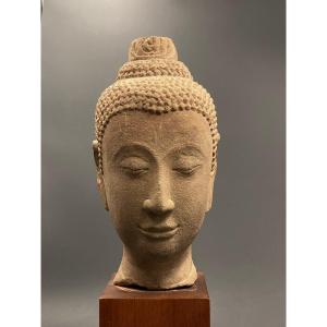 Sandstone Buddha Head, Siam 16/17th Century