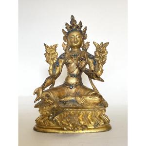 Green Tara, 17.3 Cm, Tibet, 18th/19th Century