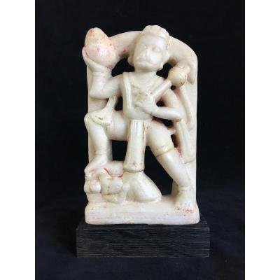 Hanuman, Polychrome Alabaster, India, XIX Th