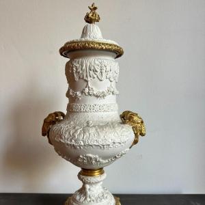 Vase In Biscuit And Gilded Bronze. Napoleon III Period