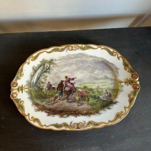19th Century Jacob Petit Style Porcelain Tray With Landscape. Signed By E. Venei