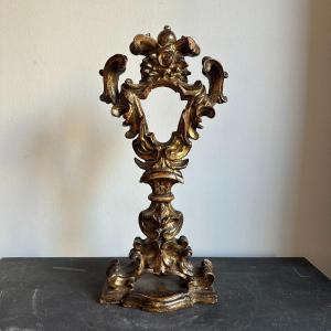 Reliquary In Golden Polychrome Wood From The 17th-18th Century