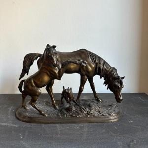 Group Of Calamine Horses From The 19th Century