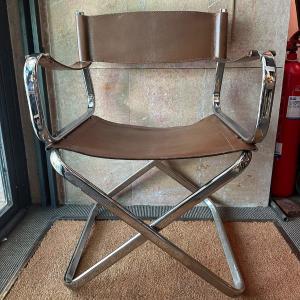 Steel And Leather Armchair From The 70s. Italy.