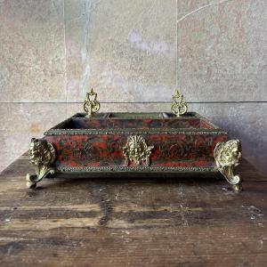 Boulle Marquetry Inkwell, Napoleon III Period