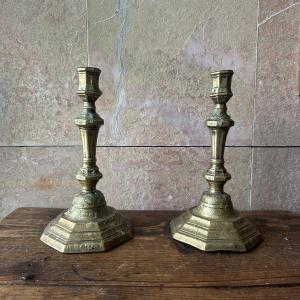 Bronze Candlesticks, 18th Century. France.
